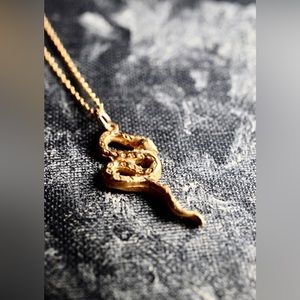18k Rebirth Artisan Serpent Pendant Necklace NWOT
